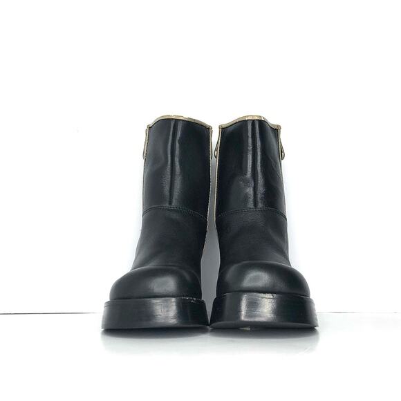 NEW Vintage Frye Villager Double Zipper Leather Platform Ankle Boots 6.5 - Picture 5 of 9